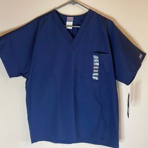 Cherokee NWT Unisex Workwear Medium Scrub Top Womens Mens Navy Blue